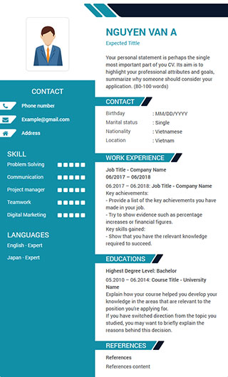 Create a CV for applied job free based on industry with CVHay