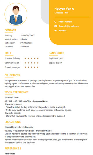 Create a CV for applied job free based on industry with CVHay